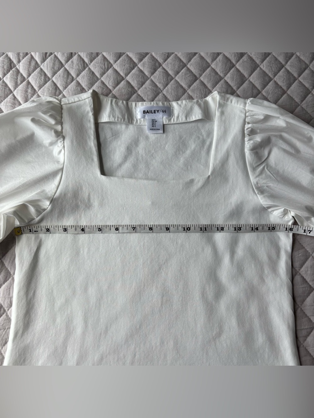 Bailey 44 White Square-Neck Puff Sleeve Blouse - Picture 8 of 9